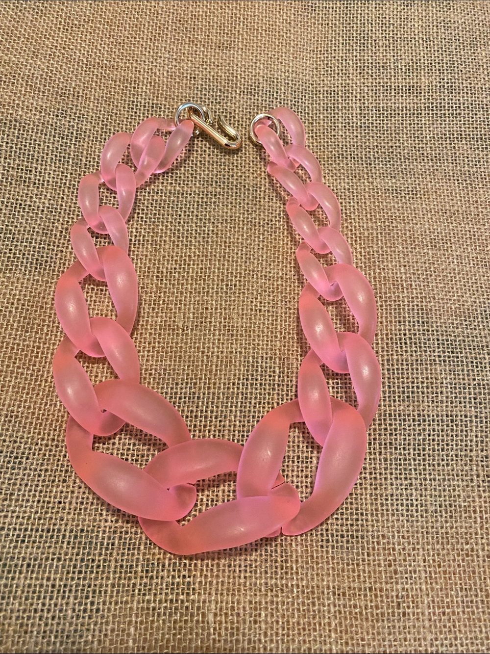 Pink Chunky Chain Acrylic Necklace.